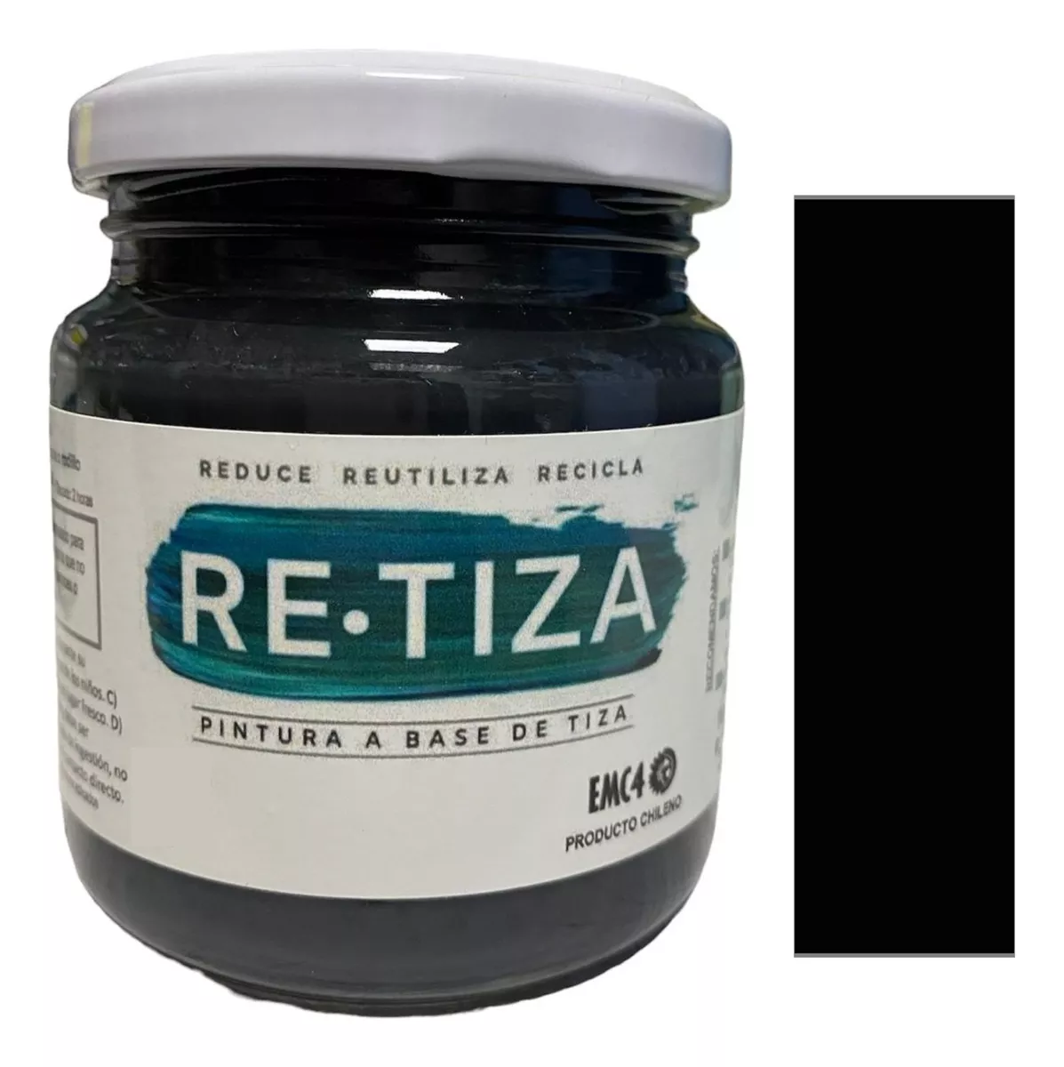 NEGRO 250 GRS. PINTURA TIZA AL AGUA DECORATIVA MATE - 1