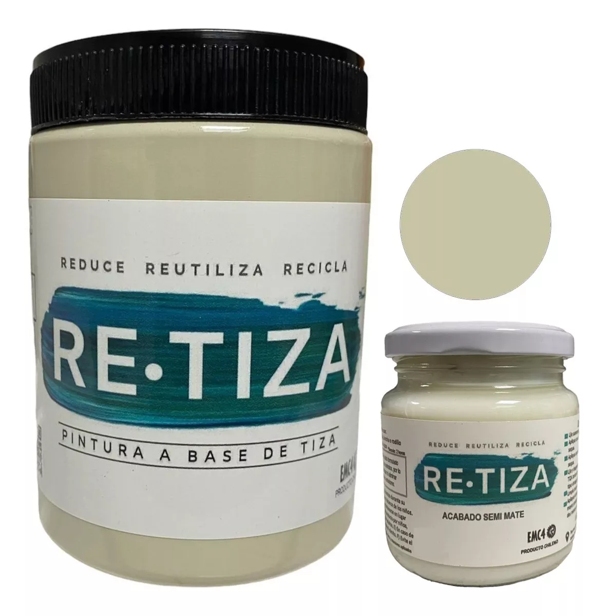 1 KILO PINTURA TIZA BLANCO ARENA+ BARNIZ TRANSP. 240 ML. - 1