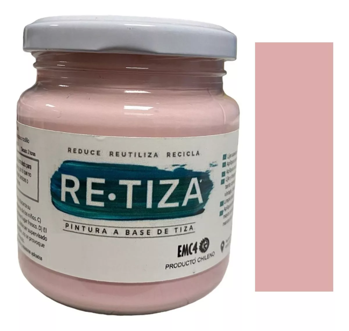 ROSA PASTEL-ROSADO 250 GRS. PINTURA TIZA AL AGUA DECORATIVA - 1