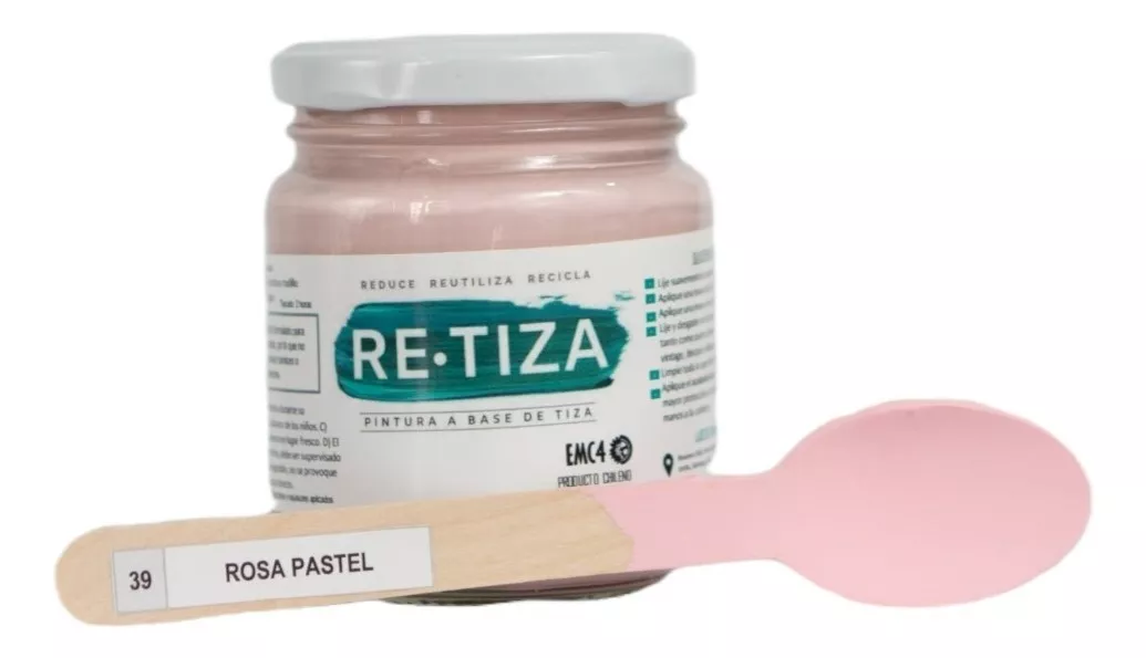 ROSA PASTEL-ROSADO 250 GRS. PINTURA TIZA AL AGUA DECORATIVA - 2