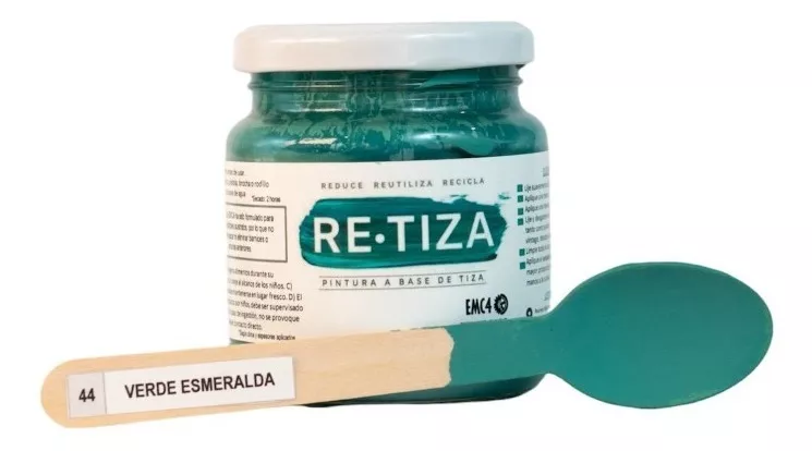 VERDE ESMERALDA 250 GRS. PINTURA TIZA AL AGUA DECORATIVA. - 2