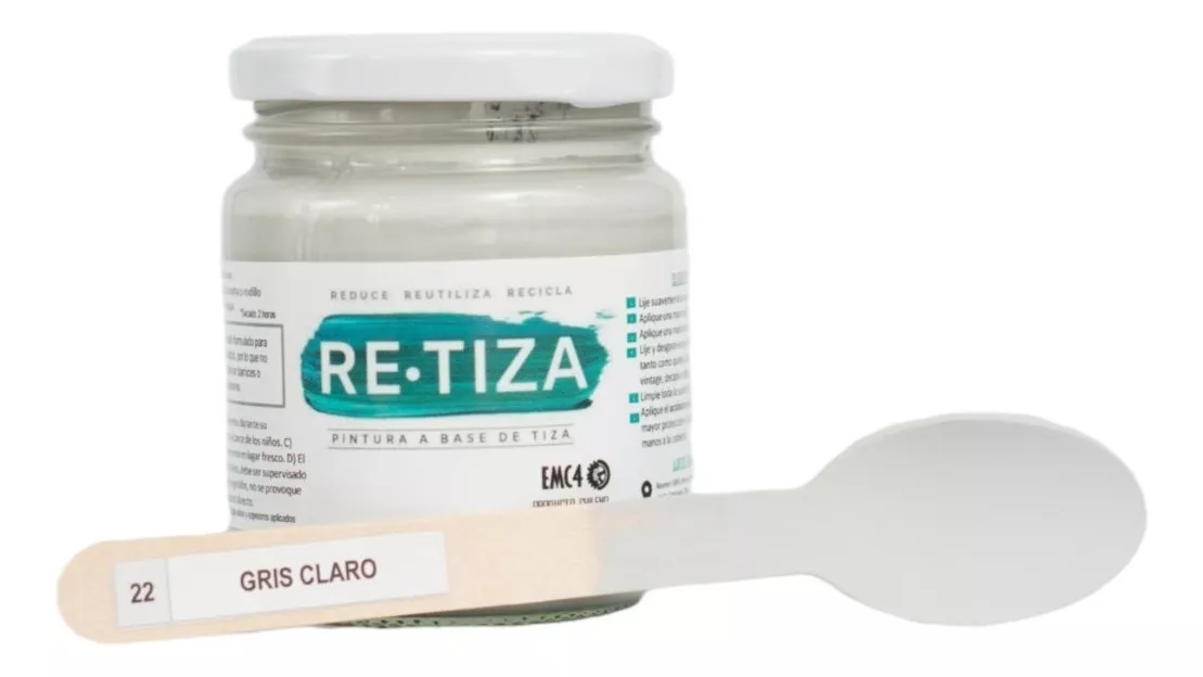 GRIS CLARO 250 GRS. PINTURA TIZA AL AGUA DECORATIVA - 2