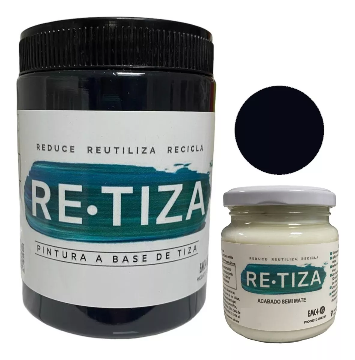 1 KILO PINTURA TIZA NEGRO PIZARRA + BARNIZ TRANSP. 240 ML. - 1