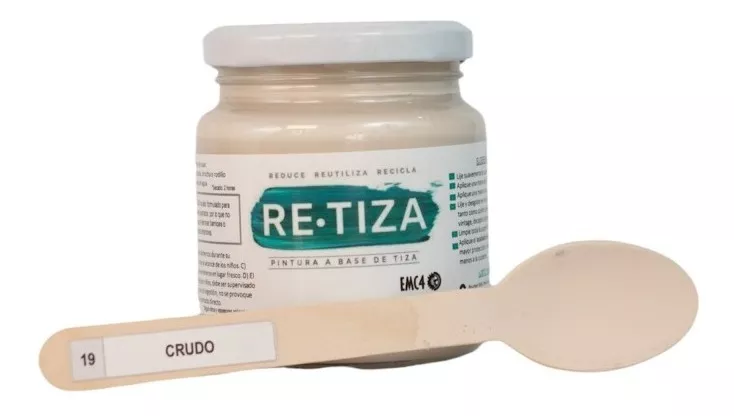 CRUDO 250 GRS. PINTURA TIZA AL AGUA DECORATIVA MATE - 2