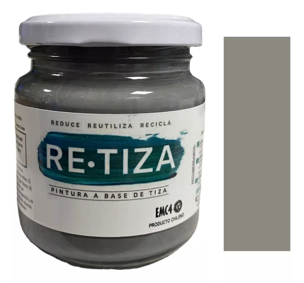 GRIS OSCURO 250 GRS. PINTURA TIZA AL AGUA DECORATIVA MATE - 1