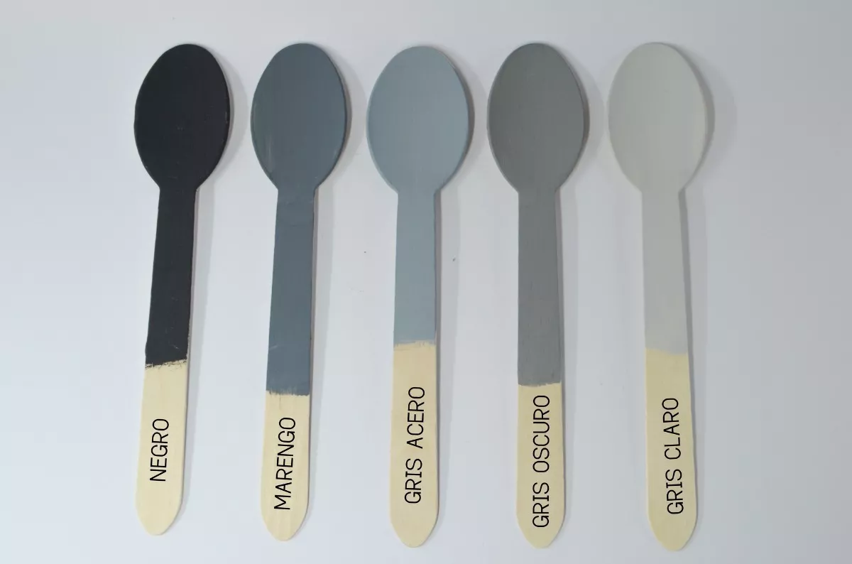 GRIS OSCURO 250 GRS. PINTURA TIZA AL AGUA DECORATIVA MATE - 2