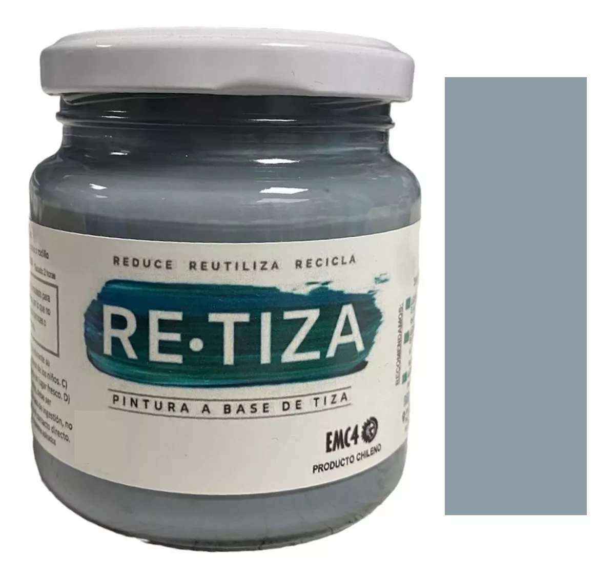 GRIS ACERO 250 GRS. PINTURA TIZA AL AGUA DECORATIVA - 1