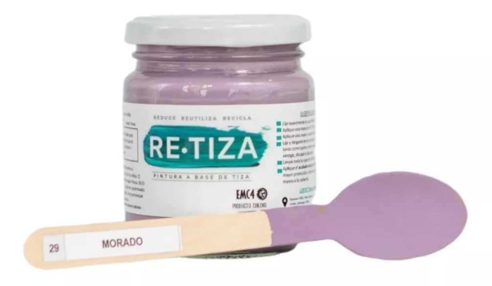 MORADO 250 GRS. PINTURA TIZA AL AGUA DECORATIVA MATE - 2