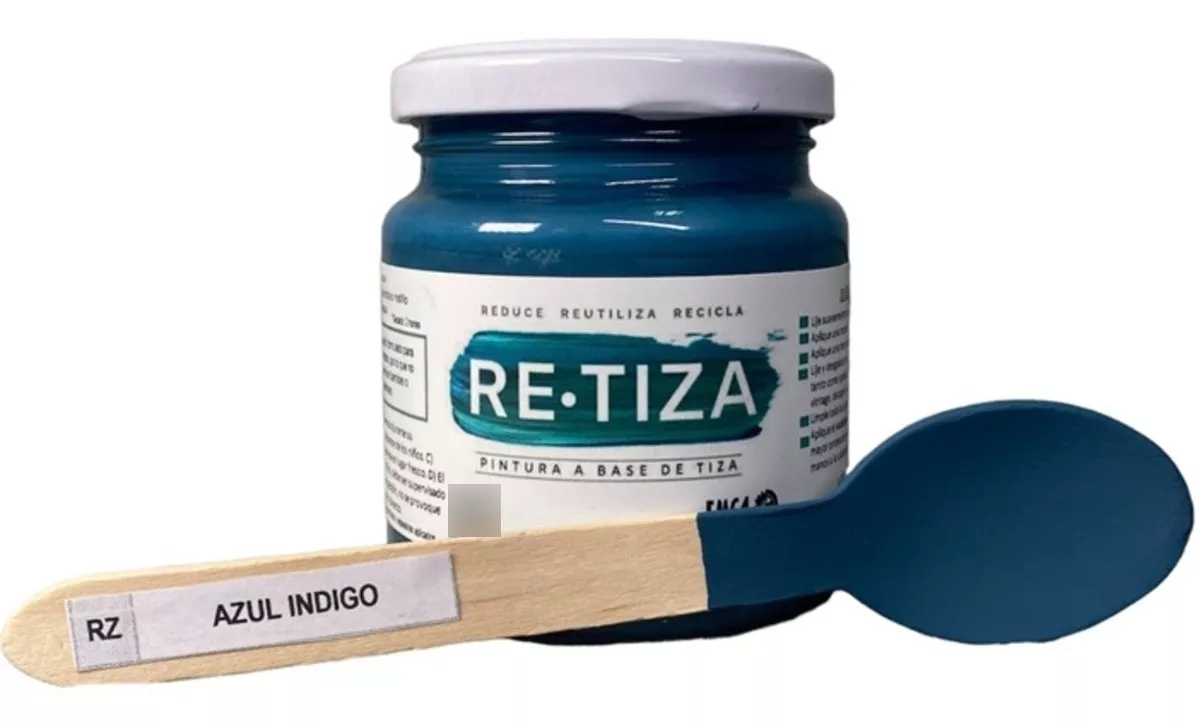 AZUL PETROLEO/INDIGO 250 GRS. PINTURA TIZA AL AGUA MATE - 2
