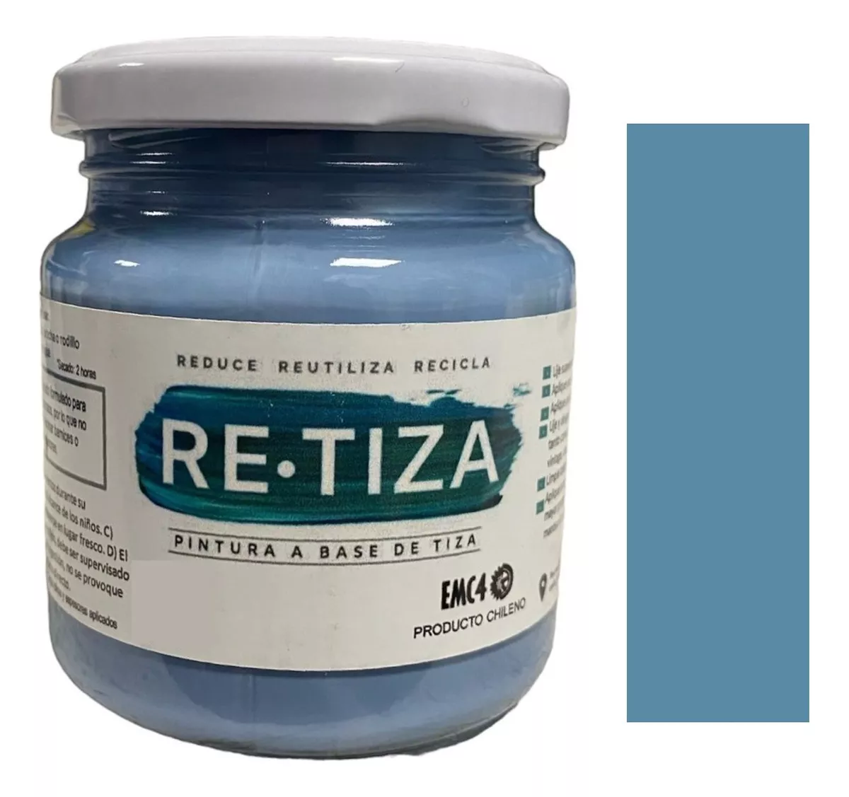 AZUL PIEDRA 250 GRS. PINTURA TIZA AL AGUA DECORATIVA MATE - 1