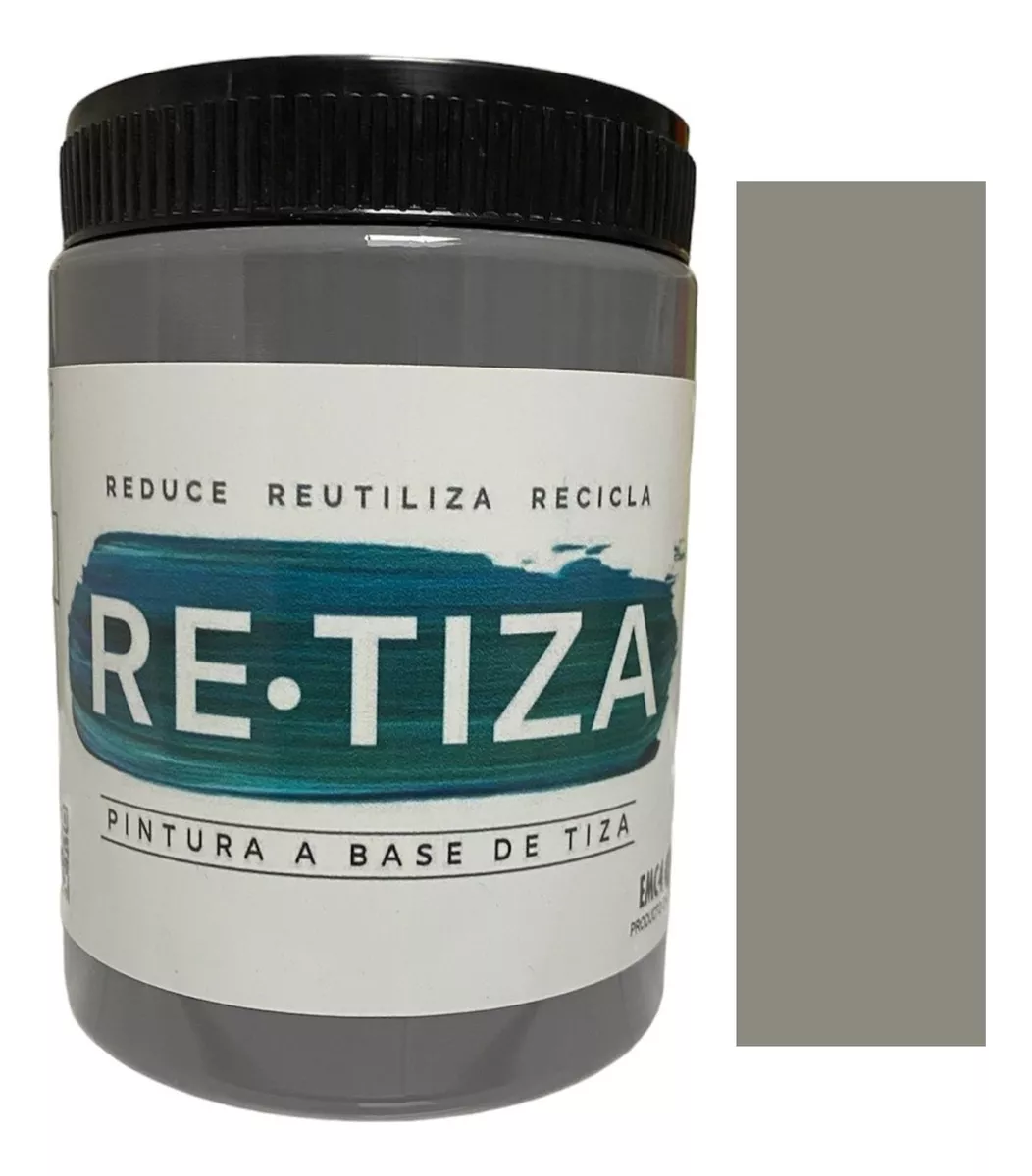 GRIS OSCURO 1 KILO. PINTURA TIZA AL AGUA DECORATIVA MATE - 1
