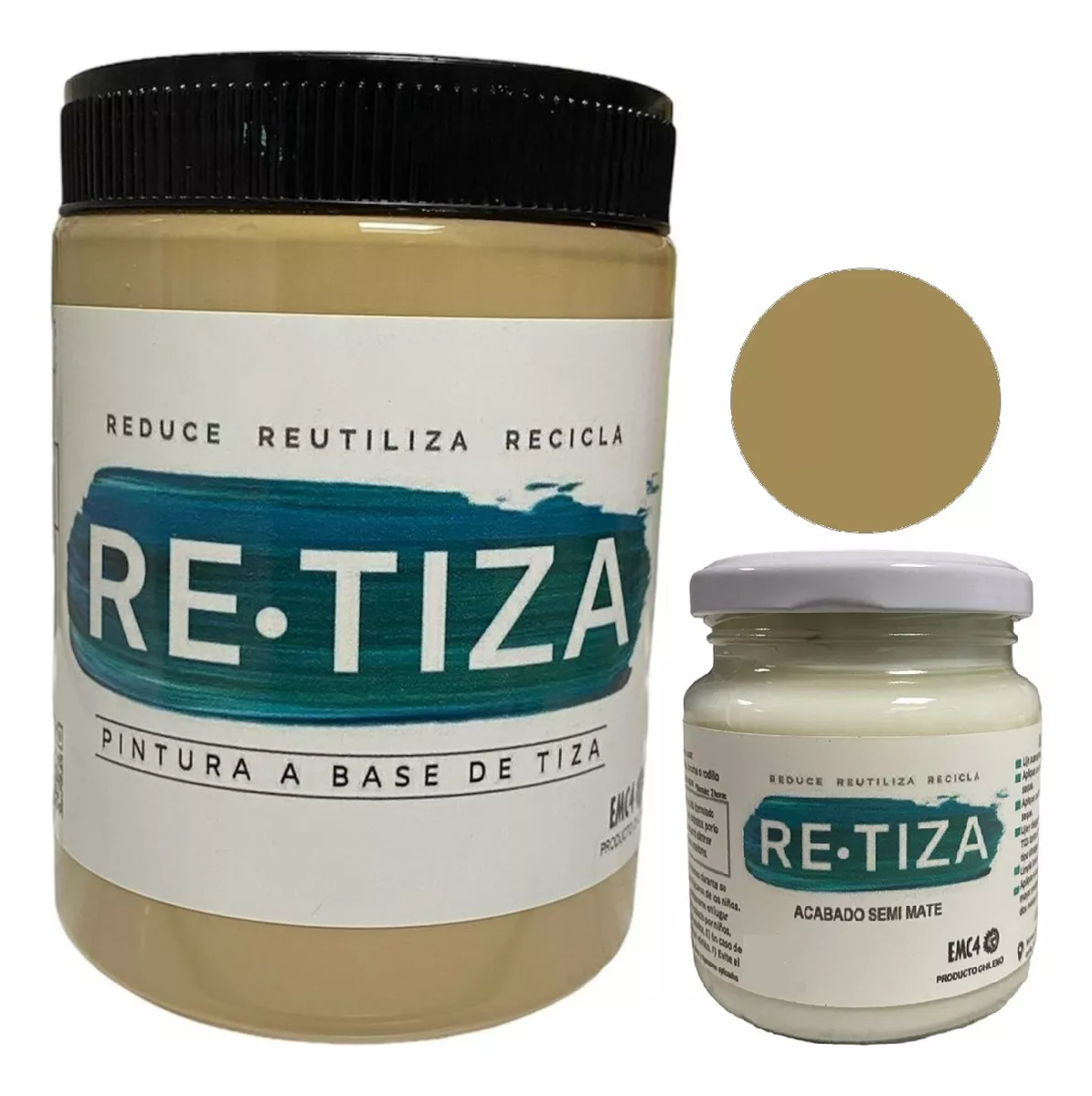 1 KILO PINTURA TIZA CAFE LATTE/NUDE+ BARNIZ TRANSP. 240 ML. - 1