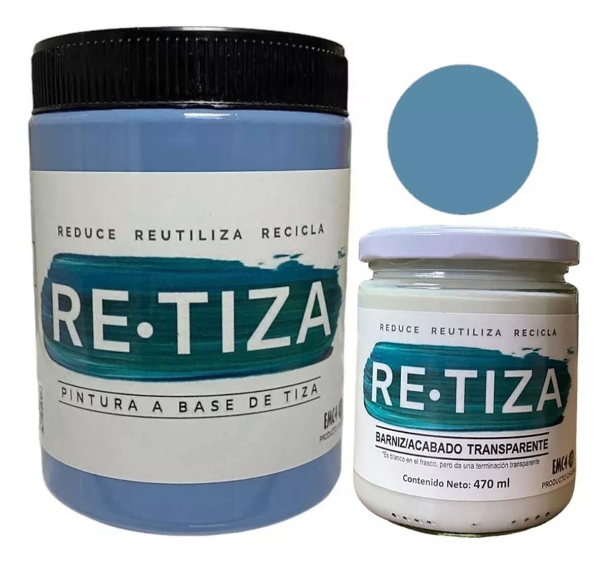 AZUL PIEDRA 1 KILO. PINTURA TIZA/VINTAGE BASE AGUA MATE - 1