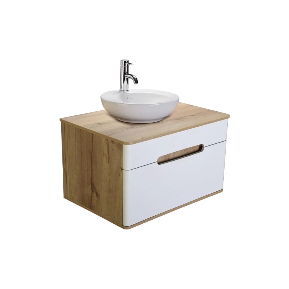 MUEBLE CURVED SUSPENDIDO 75 CM MATE DUNA MDP BLANCO - 1