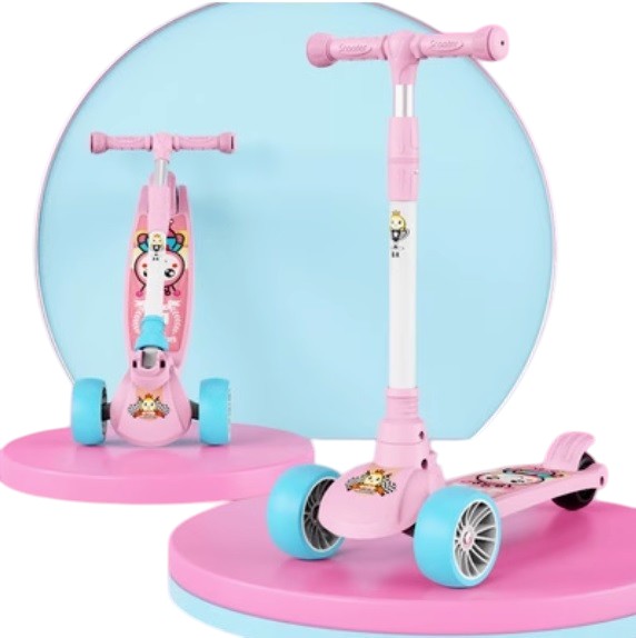 SCOOTER MONOPATÍN NIÑOS ROSADO BLANCO - 1