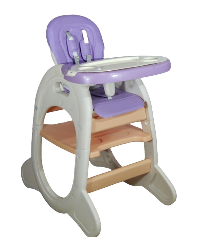 SILLA COMER BEBÉ 2 EN 1 + MESA LILA - 1