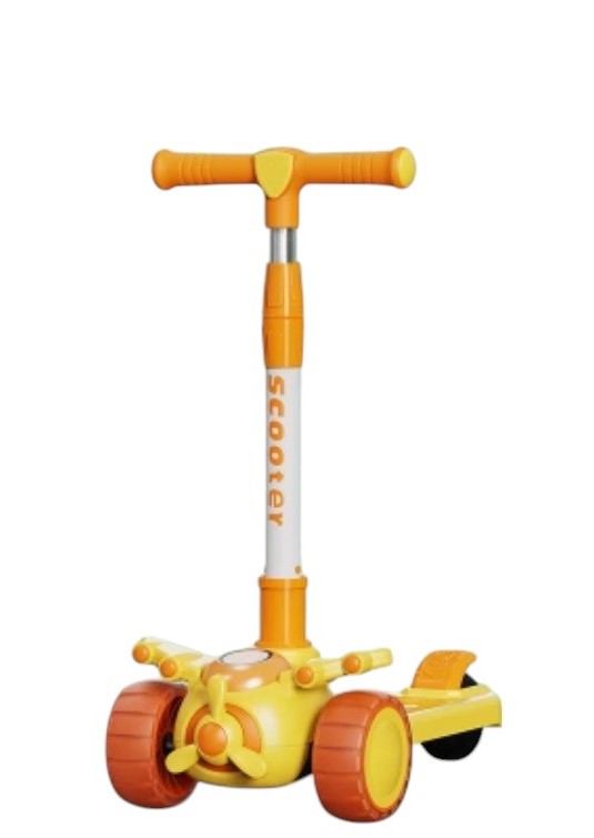 SCOOTER MONOPATÍN NIÑOS AVIÓN AMARILLO - 1