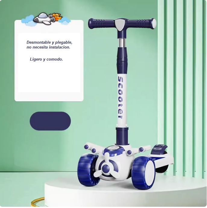 SCOOTER MONOPATÍN NIÑOS AVIÓN BLANCO - 4