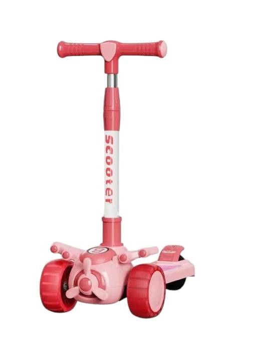 SCOOTER MONOPATÍN NIÑOS AVIÓN ROSADO - 1