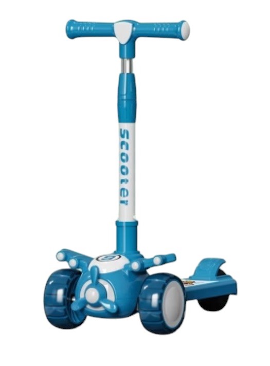 SCOOTER MONOPATÍN NIÑOS AVIÓN CELESTE - 1