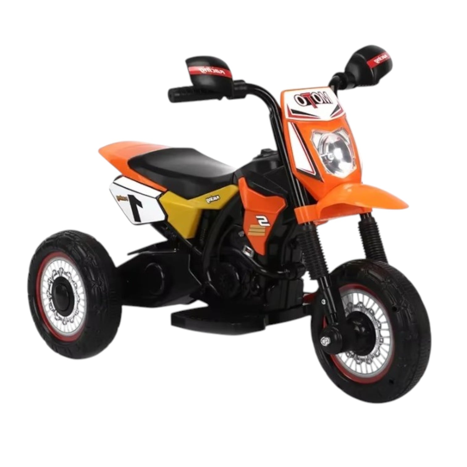 TRICICLO INFANTIL TIPO MOTO 3 RUEDAS NARANJO - 1