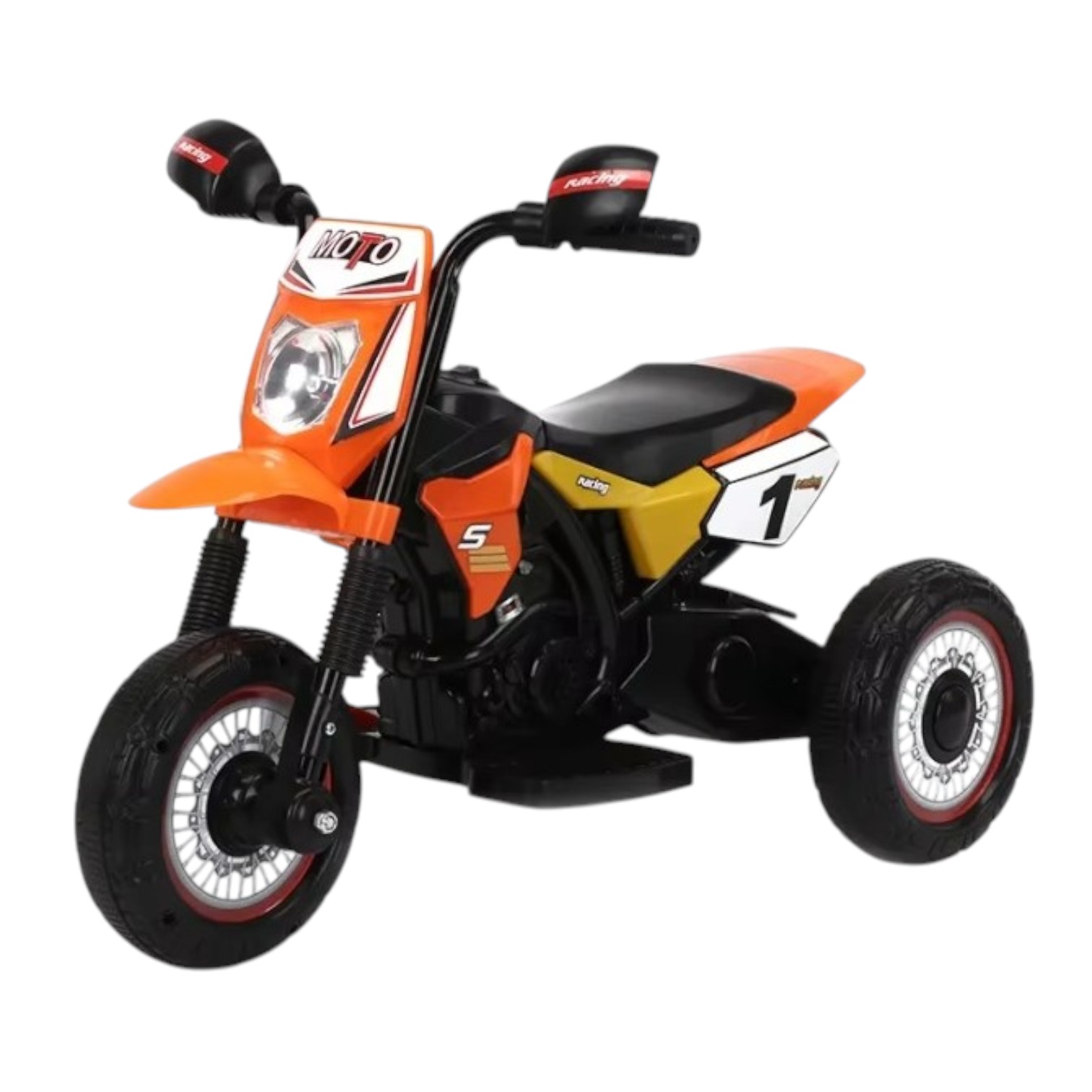 TRICICLO INFANTIL TIPO MOTO 3 RUEDAS NARANJO - 2