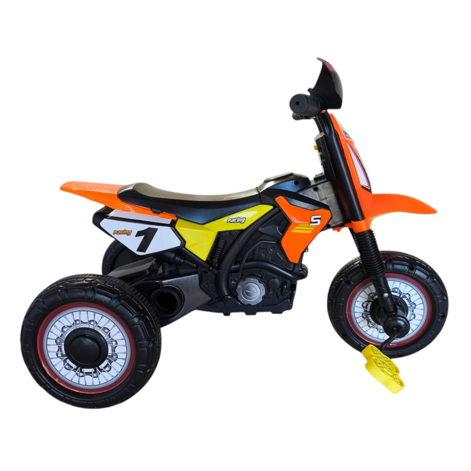 TRICICLO INFANTIL TIPO MOTO 3 RUEDAS NARANJO - 3