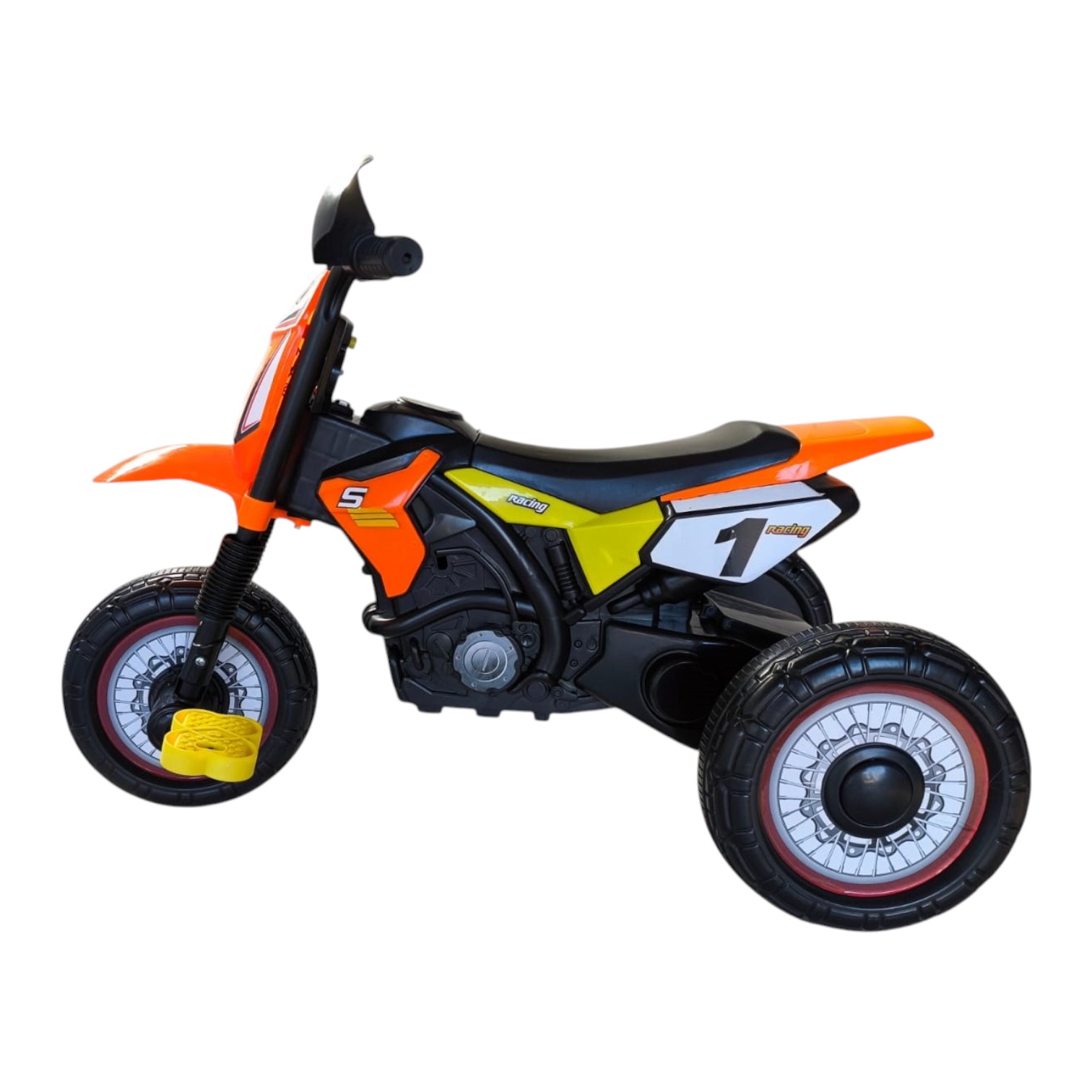 TRICICLO INFANTIL TIPO MOTO 3 RUEDAS NARANJO - 4