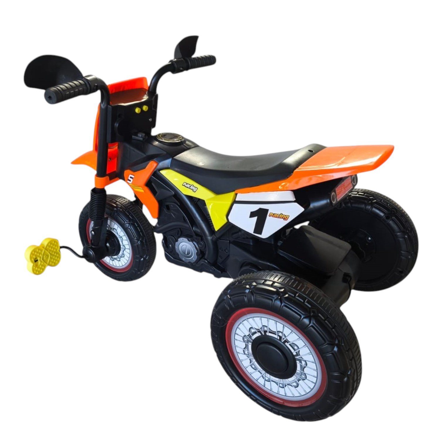 TRICICLO INFANTIL TIPO MOTO 3 RUEDAS NARANJO - 6