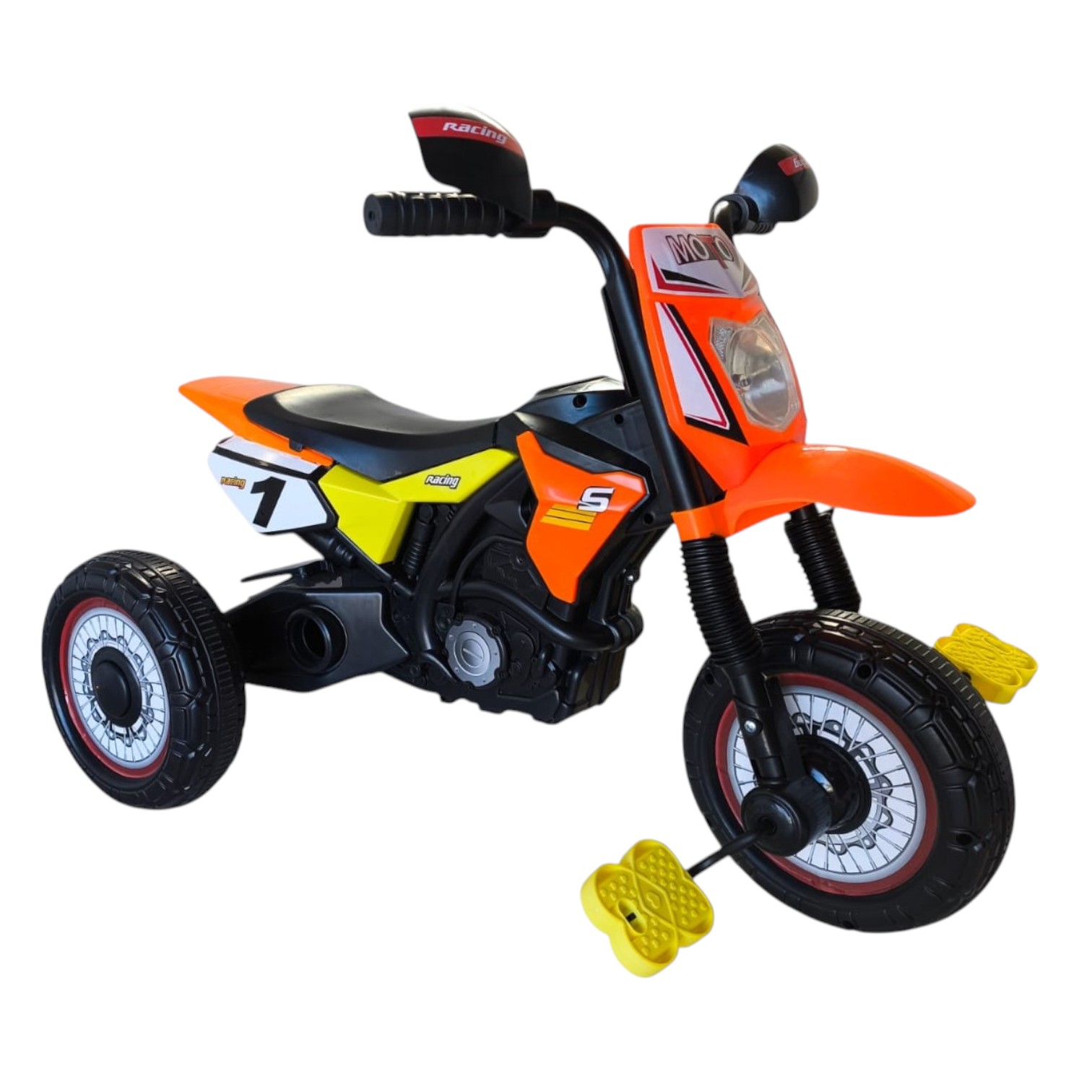 TRICICLO INFANTIL TIPO MOTO 3 RUEDAS NARANJO - 7