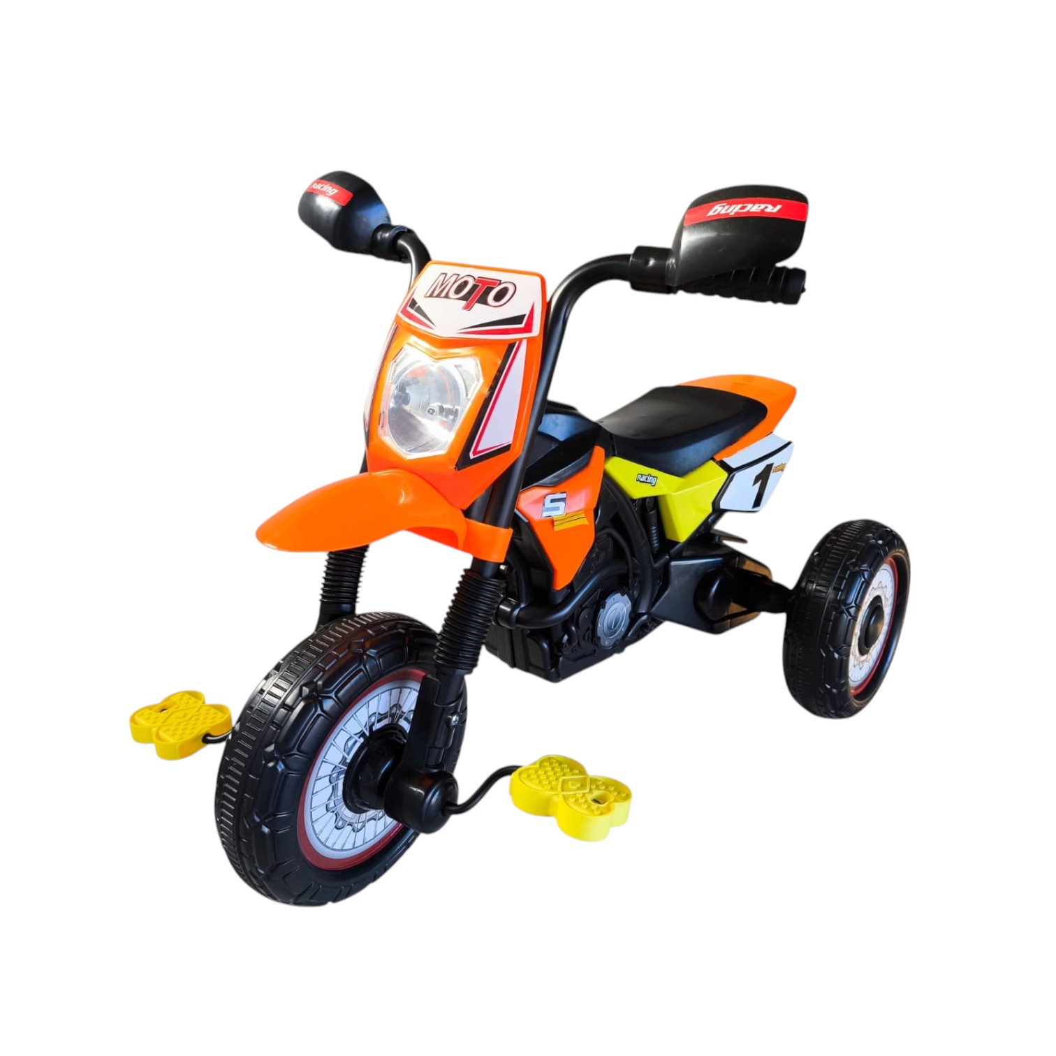 TRICICLO INFANTIL TIPO MOTO 3 RUEDAS NARANJO - 8