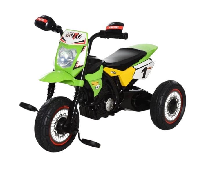 TRICICLO INFANTIL TIPO MOTO 3 RUEDAS VERDE - 2