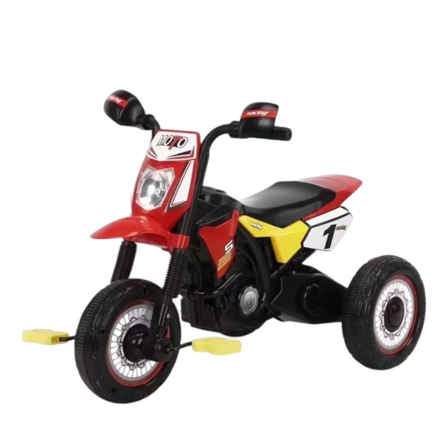 TRICICLO INFANTIL TIPO MOTO 3 RUEDAS ROJO - 2
