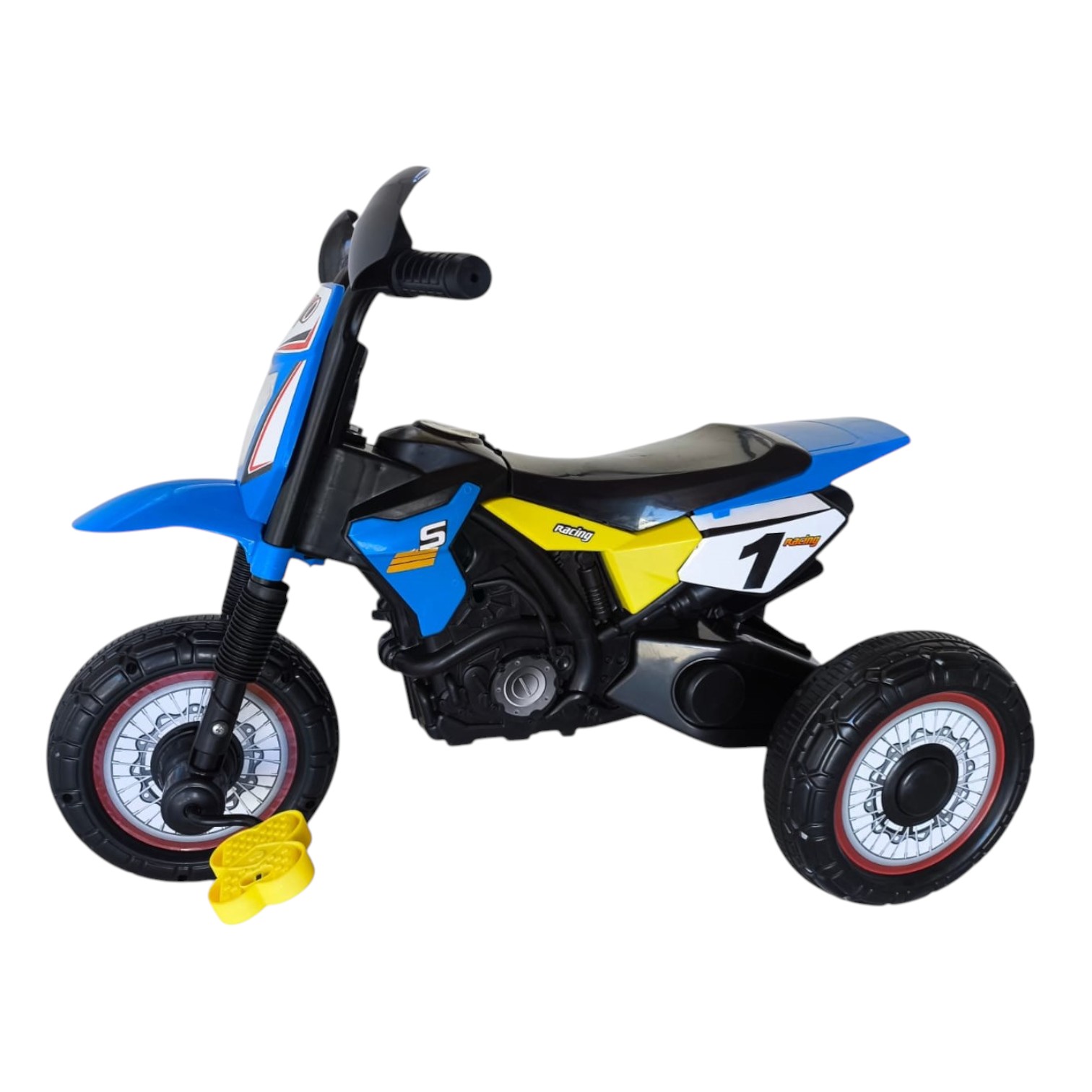 TRICICLO INFANTIL TIPO MOTO 3 RUEDAS AZUL - 4