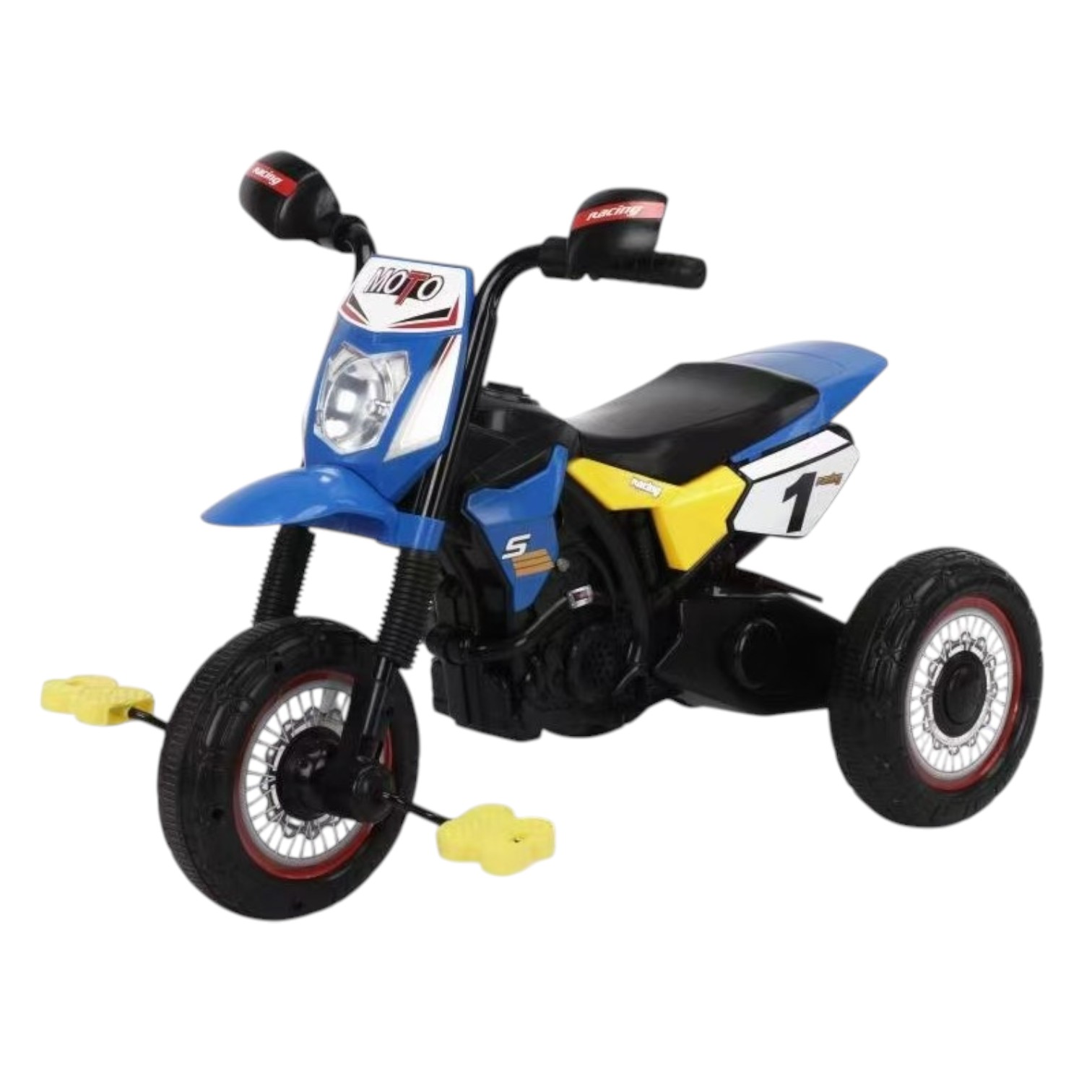 TRICICLO INFANTIL TIPO MOTO 3 RUEDAS AZUL - 6