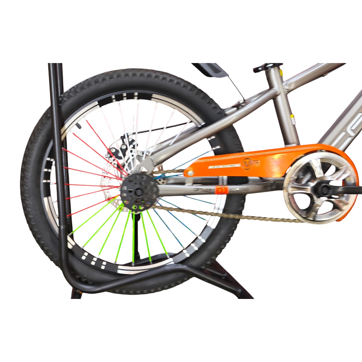 BICICLETA ARO 20  CFENG CON FRENO DISCO GRIS NARANJO - 6