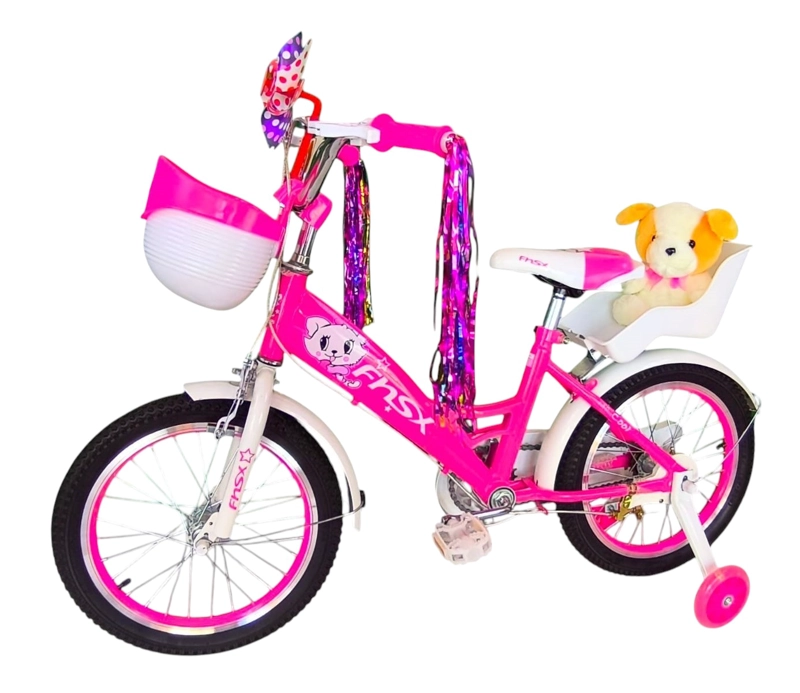 BICICLETA ARO 16 INFANTIL CON PELUCHERO ROSADA FNSX - 2