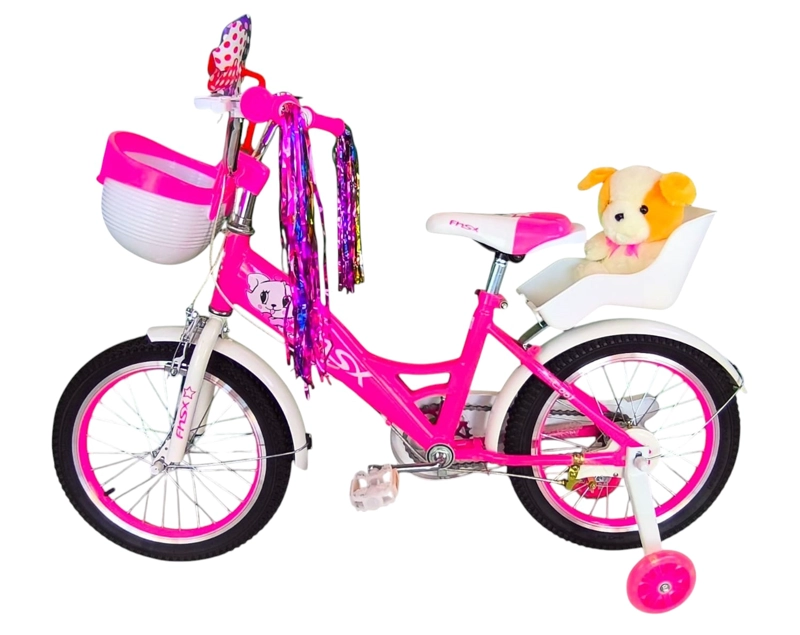 BICICLETA ARO 16 INFANTIL CON PELUCHERO ROSADA FNSX - 3