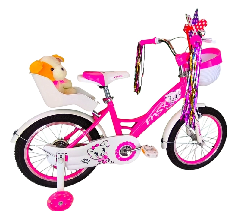 BICICLETA ARO 16 INFANTIL CON PELUCHERO ROSADA FNSX - 4
