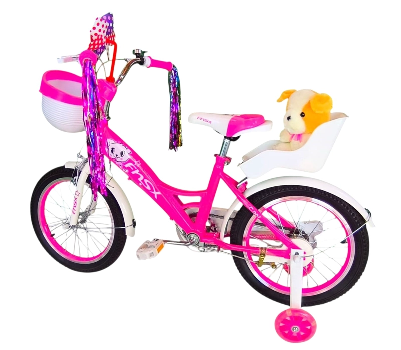 BICICLETA ARO 16 INFANTIL CON PELUCHERO ROSADA FNSX - 5