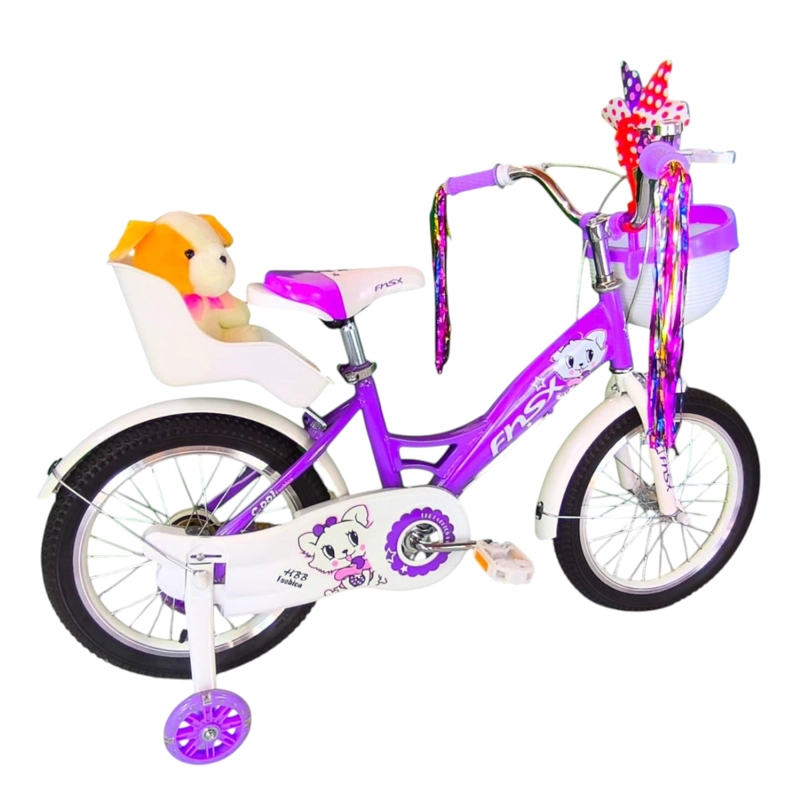 BICICLETA ARO 16 INFANTIL  CON PELUCHERO LILA FNSX - 4
