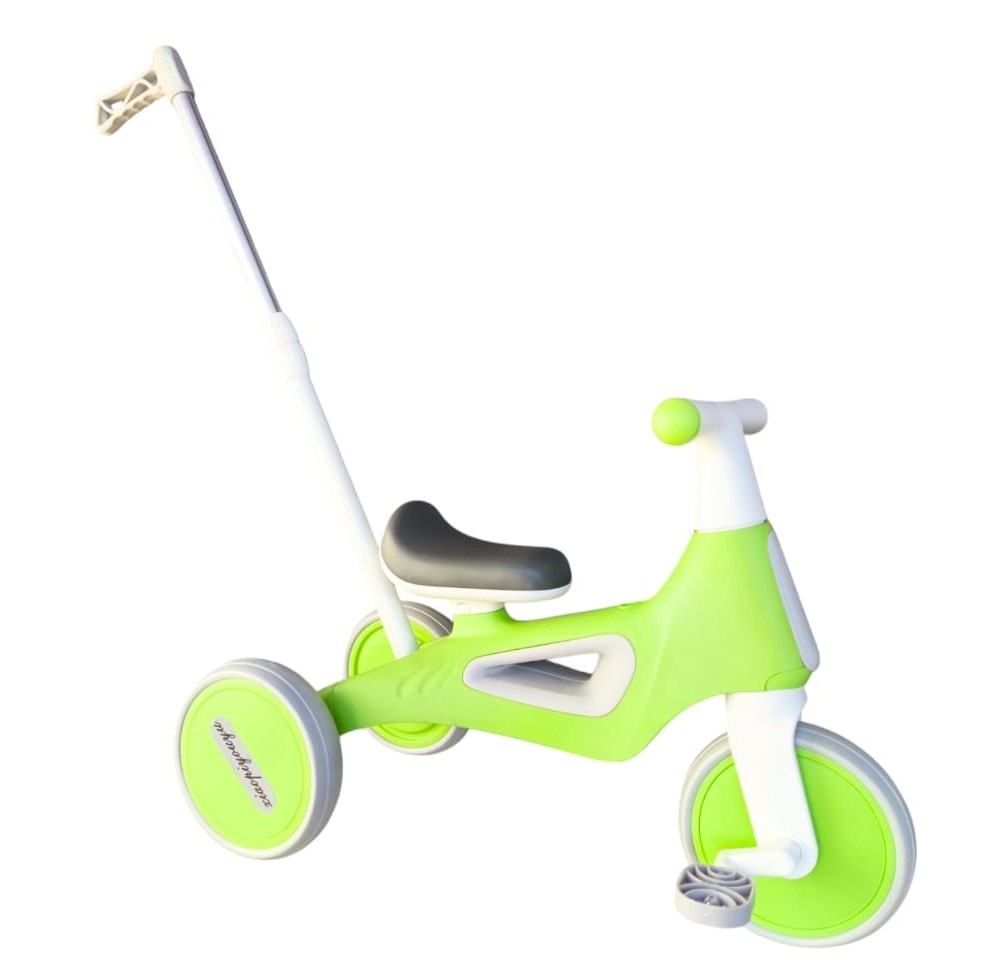 TRICICLO INFANTIL MULTIFUNCIONAL 5 EN 1 CON PEDALES VERDE - 1