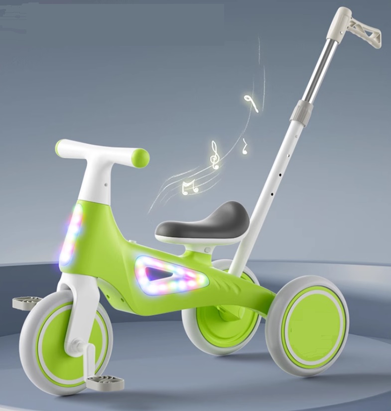TRICICLO INFANTIL MULTIFUNCIONAL 5 EN 1 CON PEDALES VERDE - 3
