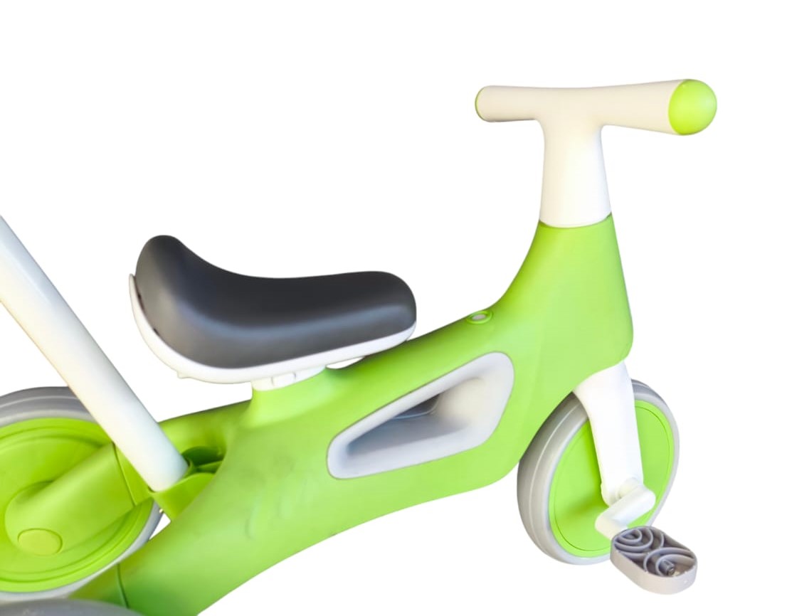 TRICICLO INFANTIL MULTIFUNCIONAL 5 EN 1 CON PEDALES VERDE - 5