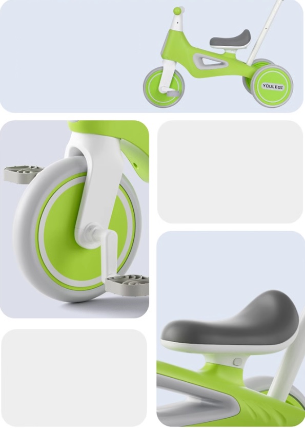 TRICICLO INFANTIL MULTIFUNCIONAL 5 EN 1 CON PEDALES GRIS - 8