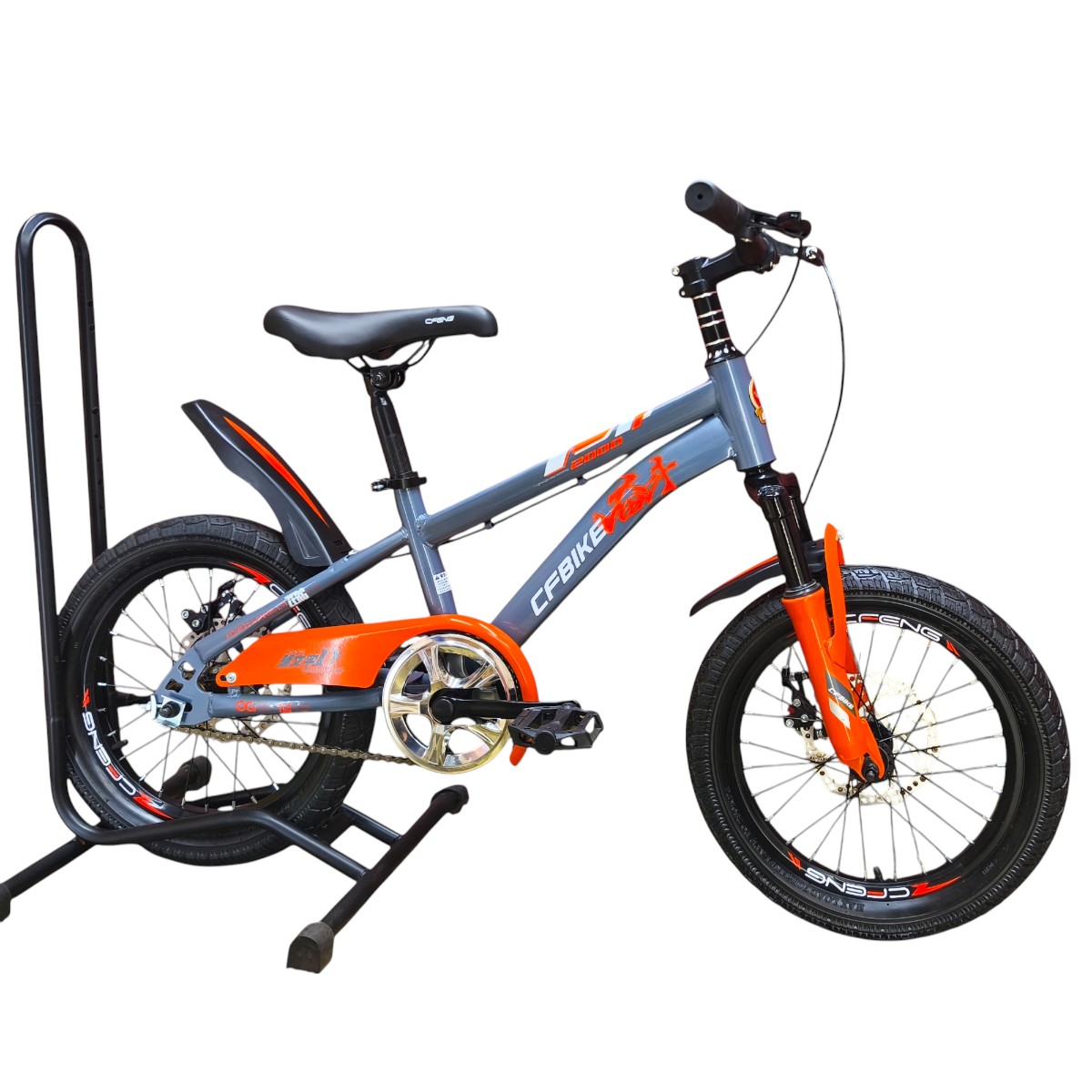BICICLETA ARO 16 CFBIKE GRIS NARANJO - 2