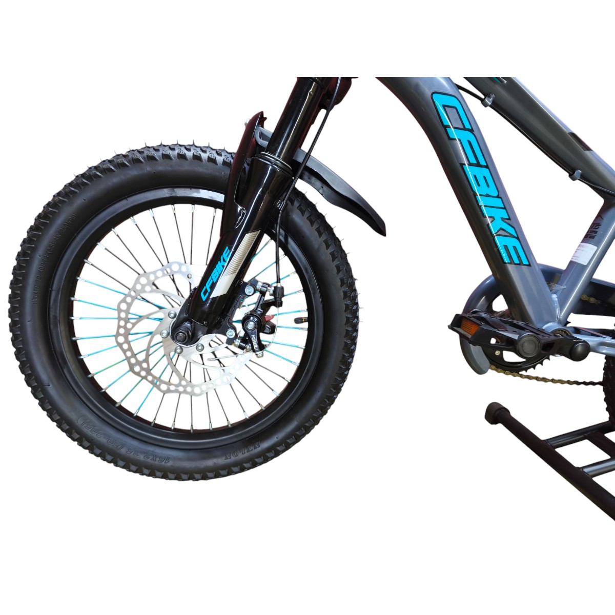 BICICLETA ARO 16 CFBIKE CON DISCO GRIS CELESTE - 5