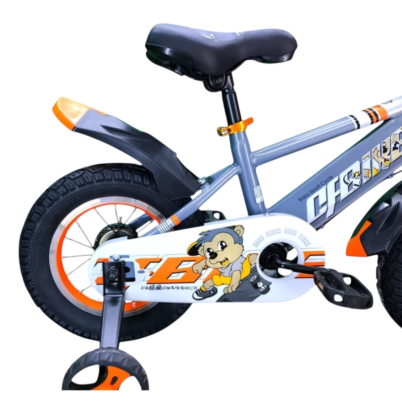 BICICLETA ARO 12 INFANTIL CFBIKE GRIS/NARANJO - 6
