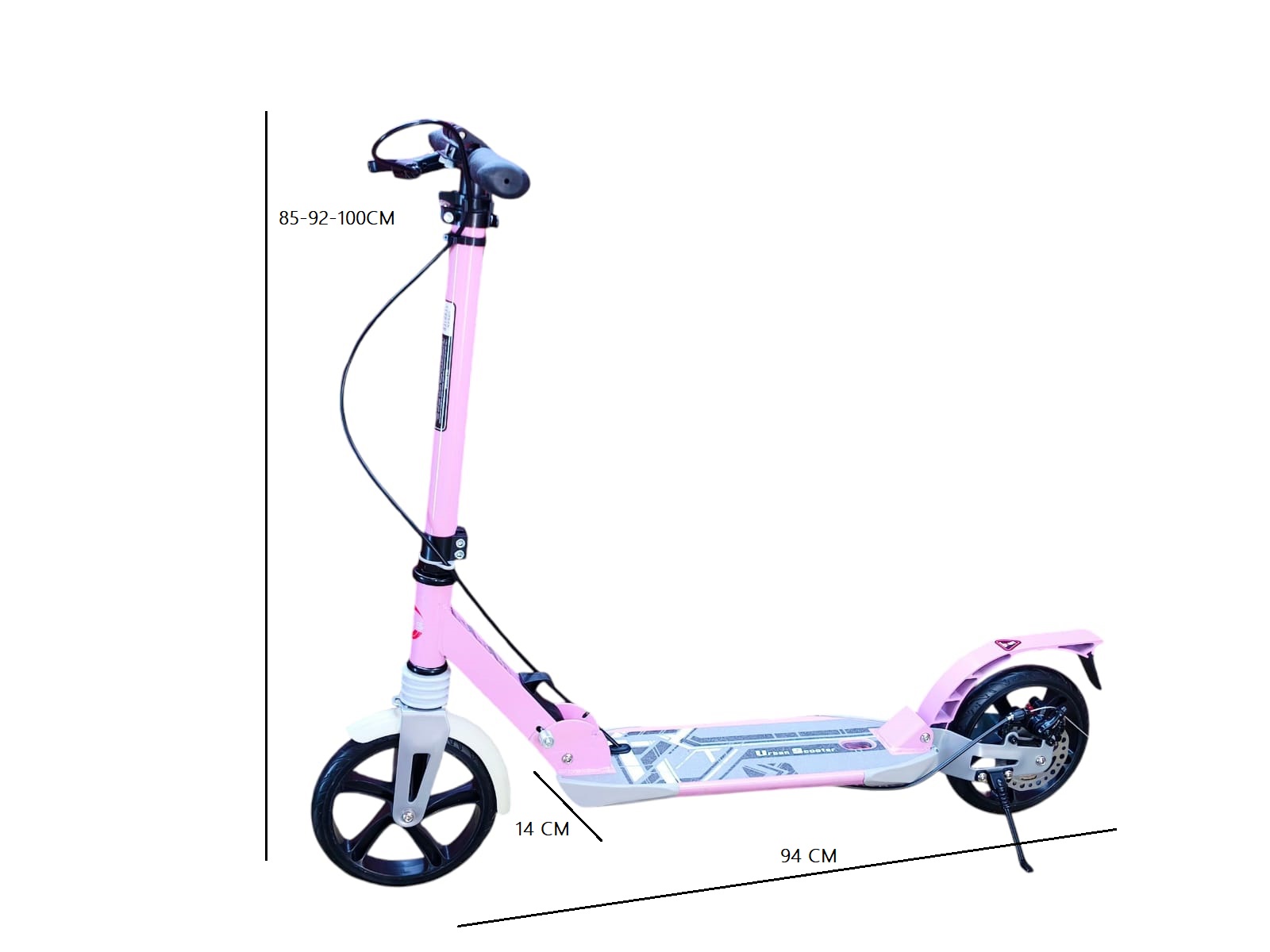 SCOOTER MONOPATÍN NIÑOS ADULTOS CON FRENO DISCO ROSADO - 1