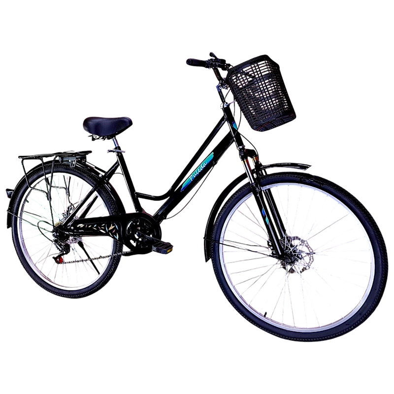 BICICLETA ARO 27.5  PULEDA NEGRO DE PASEO CON 7 VELOCIDADES Y FRENO DISCO - 2